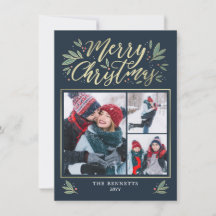 EDITABLE Color Christmas Glow Holiday Foto Card
