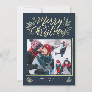 EDITABLE Color Christmas Glow Holiday Foto Card Feiertagskarte