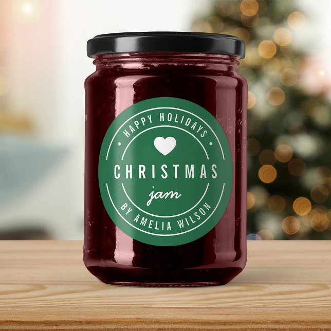 EDITABLE Color Christmas Jam Happy Holidays Runder Aufkleber (Von Creator hochgeladen)
