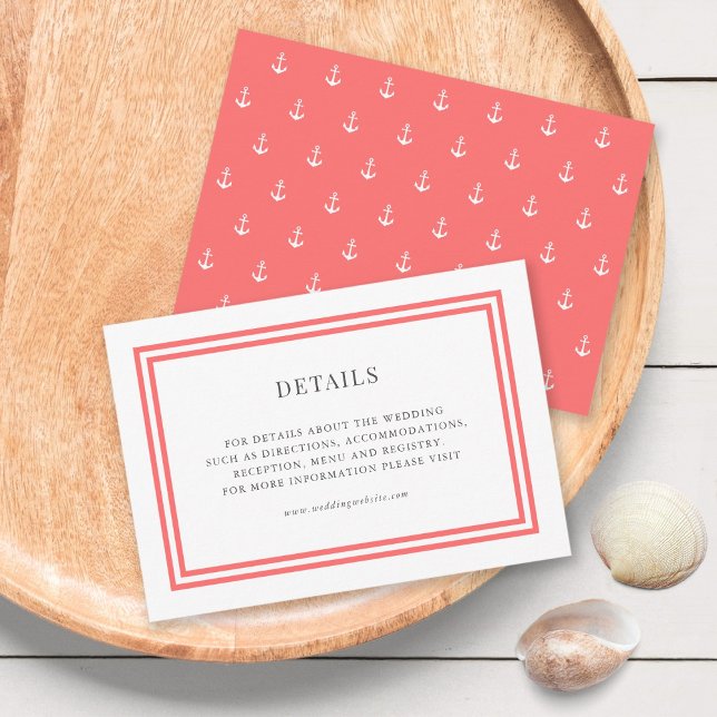 Editable Color Classic Anchor Wedding Details Begleitkarte (Von Creator hochgeladen)