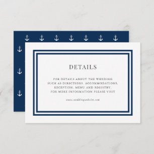 Editable Color Classic Anchor Wedding Details Begleitkarte
