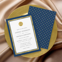 Editable Color Classic Gold Round Monogram Wedding