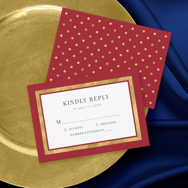 Editable Color Classic Gold Wedding RSVP (Von Creator hochgeladen)