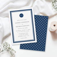 Editable Color Classic Round Monogram Wedding