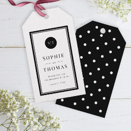 Editable Color Classic Round Monogram Wedding Geschenkanhänger
