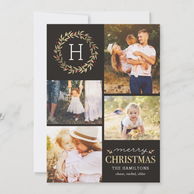 EDITABLE Color Festive Wreath Frohe Weihnachten (Vorderseite)