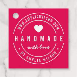 EDITABLE Color Fett handgefertigt mit Liebe Heftma Geschenkanhänger