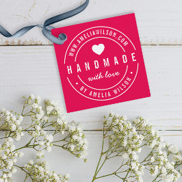 EDITABLE Color Fett handgefertigt mit Liebe Heftma Geschenkanhänger