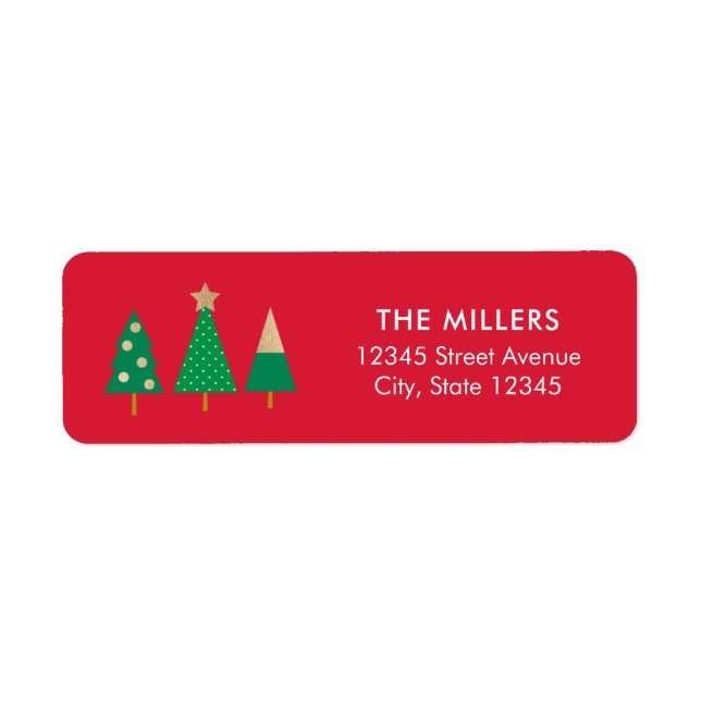 EDITABLE COLOR fröhliche Bäume Urlaubsadresse (Vorne)