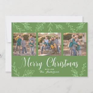EDITABLE Color Hand Drawing Blätter Weihnachts-Fot Feiertagskarte