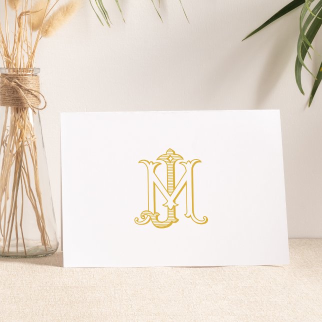 EDITABLE COLOR JM Monogram MJ Monogram Notecard Karte (Von Creator hochgeladen)