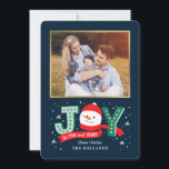EDITABLE Color Joyful Snowman Holiday Foto Card Feiertagskarte<br><div class="desc">Celebrate the season with this modern and stylish holiday card from Berry Berry Sweet. Matching items and more design options are available at our store: www.berryberrysweet.com Background color can be customized online to best match your foto!</div>