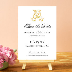 EDITABLE COLOR MA Monogram AM Monogram Rett Date Save The Date