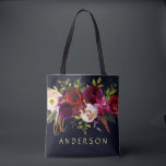 EDITABLE COLOR Marine Marsala Rustic Boho Floral<br><div class="desc">ÄNDERBARE HINTERGRUNDFARBE Bohemischer Stil Allover Print Tote Bag mit Aquarellbildern von Bordeaux, Marsala, Rot und Rosa Bronze und Rose mit Federn Akzent auf marineblau Hintergrund. Dies ist ideal für Herbst/Herbst/Winter, Blumenveranstaltungen und Böhmerische Veranstaltungen. Matching-Elemente sind ebenfalls verfügbar. * Bitte klicken Sie auf die Schaltfläche "Anpassen", um Farbe, Schriftart und Größe...</div>