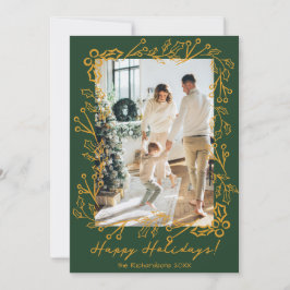 Editable Color Mistletoe Doodles 2 Fotos Happy Feiertagskarte