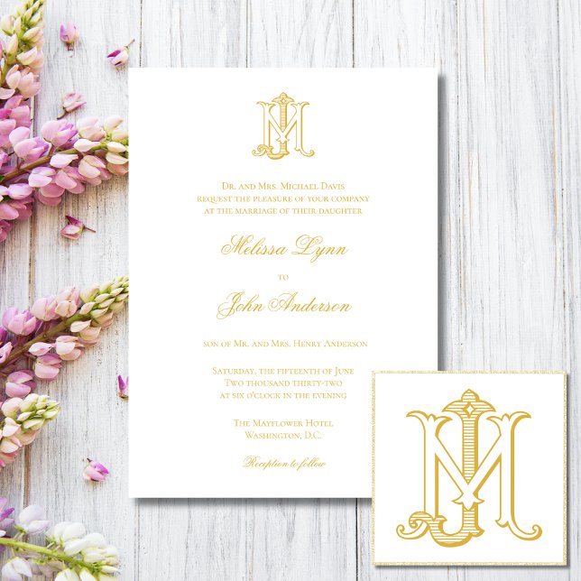 EDITABLE COLOR MJ Monogram JM Einladung (Von Creator hochgeladen)