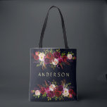 EDITABLE COLOR Navy Burgundy Rustic Boho Floral<br><div class="desc">ÄNDERBARE HINTERGRUNDFARBE Bohemischer Stil Allover Print Tote Bag mit Aquarellbildern von Bordeaux, Marsala, Rot und Rosa Bronze und Rose mit Federn Akzent auf marineblau Hintergrund. Dies ist ideal für Herbst/Herbst/Winter, Blumenveranstaltungen und Böhmerische Veranstaltungen. Matching-Elemente sind ebenfalls verfügbar. * Bitte klicken Sie auf den Button "Anpassen", um Farbe, Schriftart und Größe...</div>