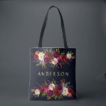 EDITABLE COLOR Navy Burgundy Rustic Boho Floral<br><div class="desc">ÄNDERBARE HINTERGRUNDFARBE Bohemischer Stil Allover Print Tote Bag mit Aquarellbildern von Bordeaux, Marsala, Rot und Rosa Bronze und Rose mit Federn Akzent auf marineblau Hintergrund. Dies ist ideal für Herbst/Herbst/Winter, Blumenveranstaltungen und Böhmerische Veranstaltungen. Matching-Elemente sind ebenfalls verfügbar. * Bitte klicken Sie auf den Button "Anpassen", um Farbe, Schriftart und Größe...</div>