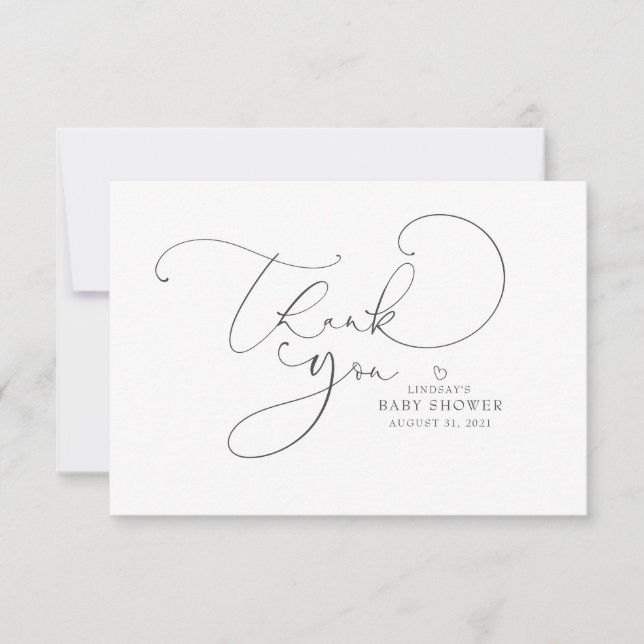 Editable Color Niedlich Script Baby Dusche Vielen  (Vorderseite)