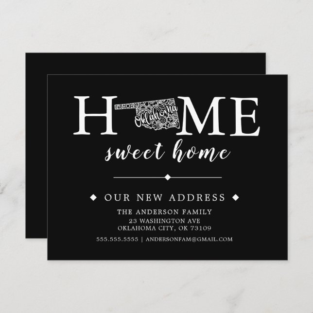 Editable Color OKLAHOMA Moving Ankündigung (Vorne/Hinten)