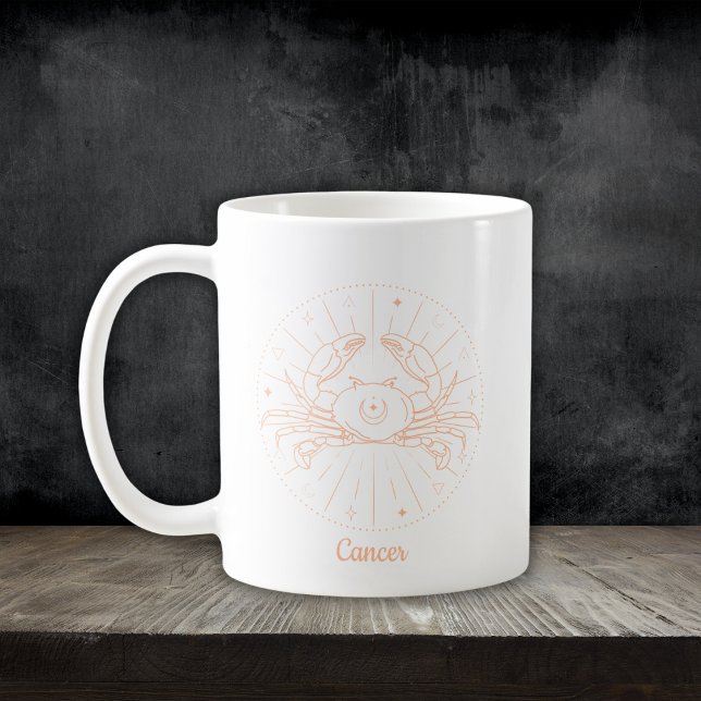 Editable Color Peach Cancer Zodiac-Zeichen Kaffeetasse (Von Creator hochgeladen)