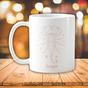 Editable Color Peach Scorpio Zodiac Zeichen Kaffeetasse