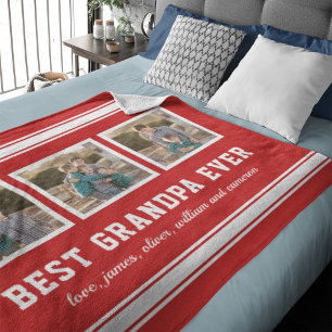 Editable Color Sporty Best Opa Ever Foto Fleecedecke