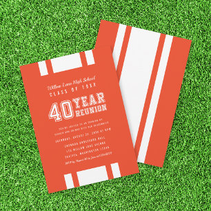 Editable Color Varsity 40-Year Class Wiedersehen Einladung