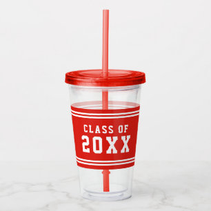 Editable Color Varsity Schließ Class of Year Acryltrinkbecher