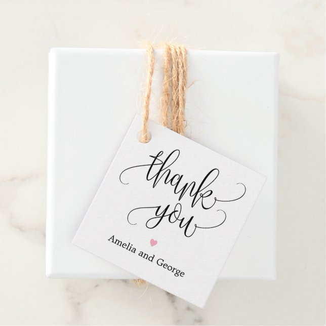 EDITABLE COLOR Vielen Dank Tag Lovely Calligraphy Geschenkanhänger (Beispiel)