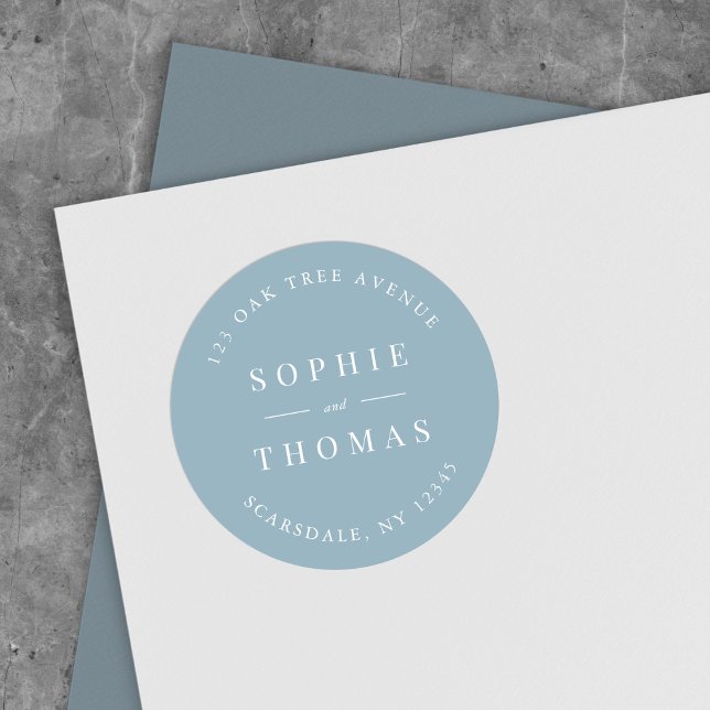 Editable Color Wedding Rücksendeadresse Moderne Runder Aufkleber (Von Creator hochgeladen)