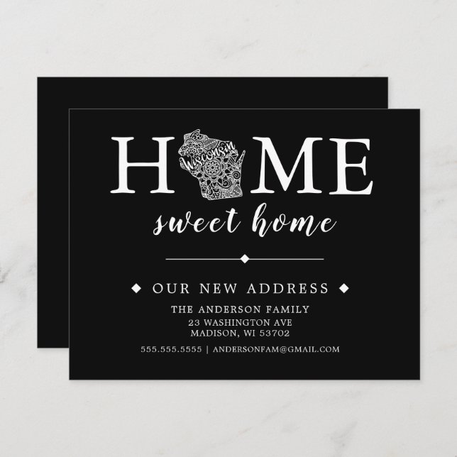 Editable Color WISCONSIN Moving Ankündigung (Vorne/Hinten)