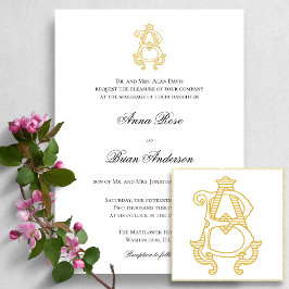 EDITABLE COLORS AB Monogram BA Logo Einladung