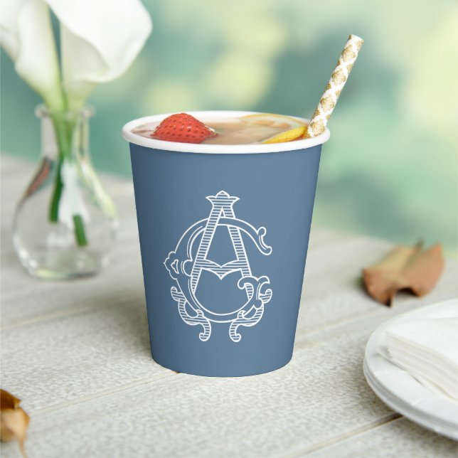 EDITABLE COLORS AG Monogram GA Monogram Paper Cups Pappbecher (In Situ)