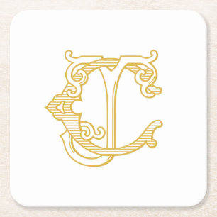EDITABLE COLORS CJ Monogram JC Logo Untersetzer