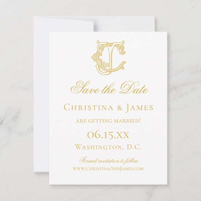 EDITABLE COLORS CJ Monogram JC Monogram Einladung (Vorderseite)