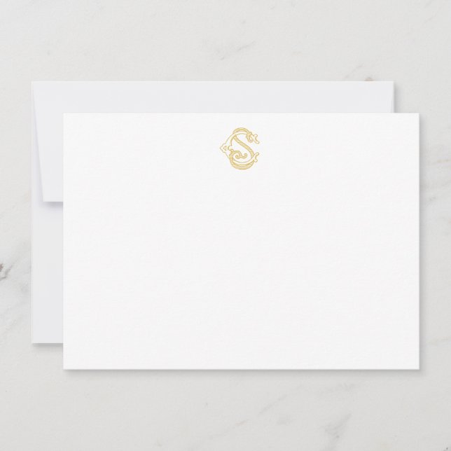 EDITABLE COLORS CS Monogram SC Monogram Notecard Mitteilungskarte (Vorderseite)