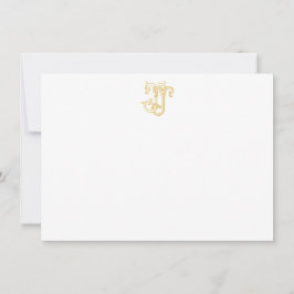 EDITABLE COLORS JJ Monogram JJ Initial Note Card Mitteilungskarte