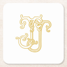 EDITABLE COLORS JJ Monogram JJ Logo Untersetzer