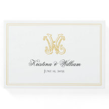 EDITABLE COLORS KW Monogram WK Monogram Guest Book