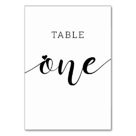 Editable Colors Niedlich Heart Script One Wedl Tab Tischnummer