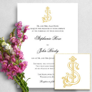 EDITABLE COLORS SJ Monogram JS Monogram Einladung
