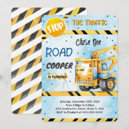 Editable Construction Birthday Party Einladung