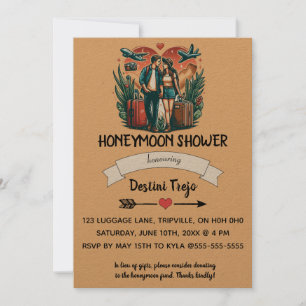 Editable Couple Honeymoon Dusche Einladung