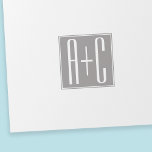 Editable Couples Initials | Weiß & Grau Geschenkpapier<br><div class="desc">Individuell anpassbare Paare Initialen oder jeden anderen Text.</div>