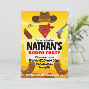 Editable Cowboy Birthday Einladung