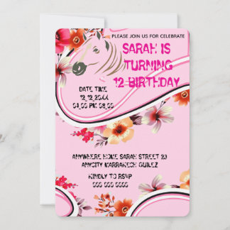 Editable Cowgirl Birthday Einladung Template, Gir