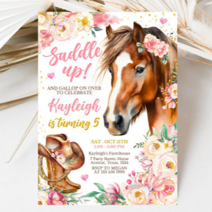 Editable Cowgirl Birthday Einladung Template Girl