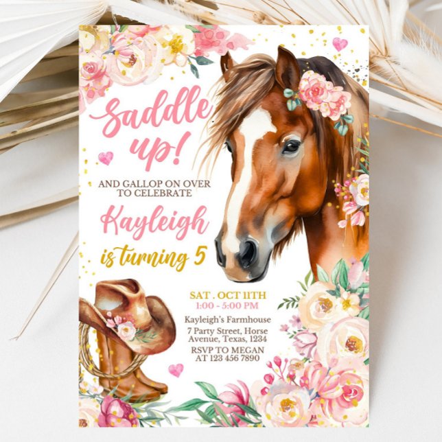 Editable Cowgirl Birthday Einladung Template Girl (Von Creator hochgeladen)