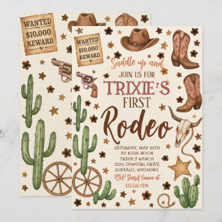 Editable Cowgirl Geburtstagsparty Einladung